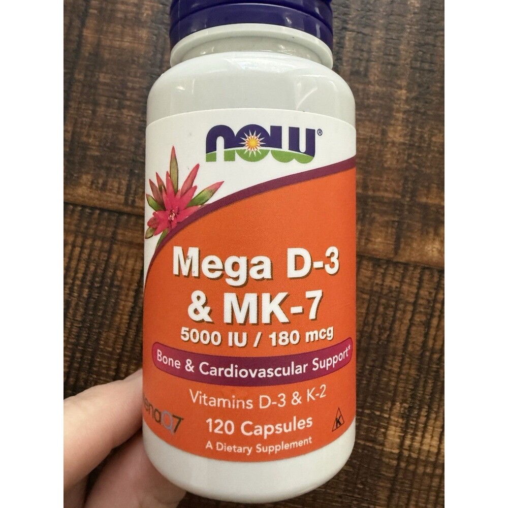 NOW FOODS Mega D-3 & MK-7 120 Veg Capsules. Expires 10/27